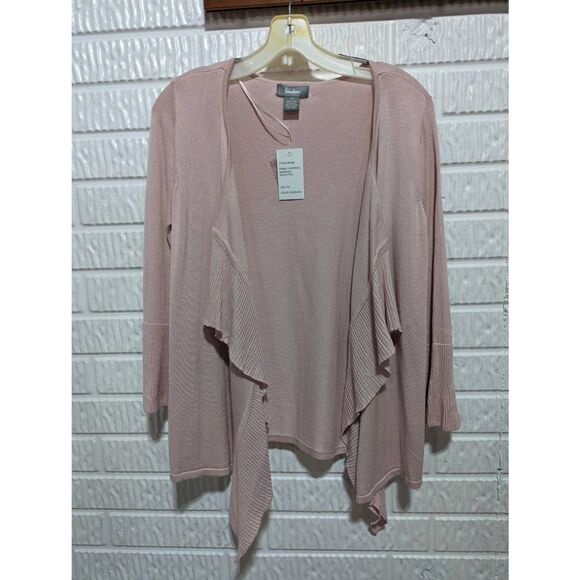Neiman Marcus Women's Pink Open Front 3/4 Sleeves Draped Cardigan Size XS NWT - Picture 1 of 7